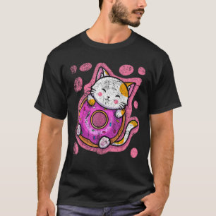 Cute Kawaii Cat Donut Japans Anime Women of Girl T-shirt