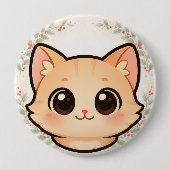 Cute Kawaii Cat Face Button (Voorkant)