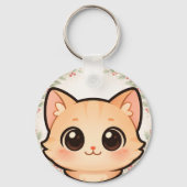 Cute Kawaii Cat Face Keychain (Voorkant)