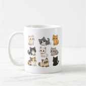Cute Kawaii Cat Kittens White Coffee Mug (Gauche)
