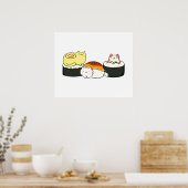 Cute Kawaii Cat-lifornia Sushi Roll Poster (Keuken)