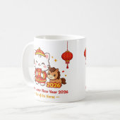 Cute Kawaii Cat Lunar New Year 2026 Mug (Devant gauche)