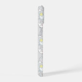 Cute Kawaii Cat Pattern Gray Yellow Monogram iPhone 15 Hoesje (Rechterkant)
