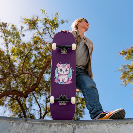 Cute Kawaii Cat Skateboard (Buiten 1)