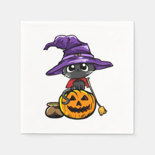 Cute Kawaii Cat Witch Halloween Cat Lover Servet