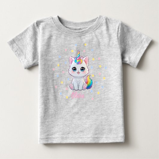 Cute Kawaii Caticorn Baby T-shirt (Devant)