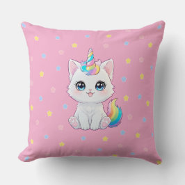 Cute Kawaii Caticorn Throw Pillow Kussen