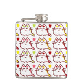 Cute Kawaii Cats and Hearts Pattern Heupfles (Voorkant)