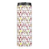Cute Kawaii Cats and Hearts Pattern Thermosbeker (Achterkant)