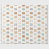 Cute Kawaii Cats Hand-Drawn Illustrations Pastel Cadeaupapier (Vlak)