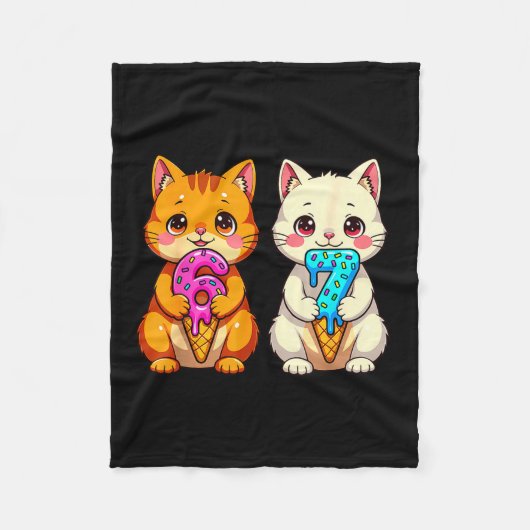Cute Kawaii Cats Neko 67 Drip Meme Funny Six Seven Fleece Deken (Voorkant)