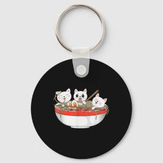 Cute Kawaii Cats Ramen Noodles Anime Japanse kat Sleutelhanger