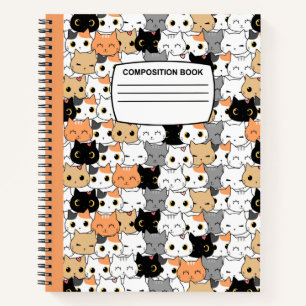Cute Kawaii cats Spiral Composition Notitieboek