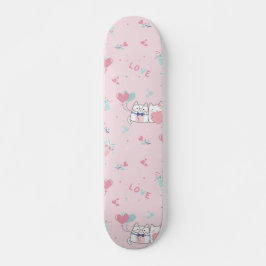 Cute Kawaii Cats with Hearts Skateboard