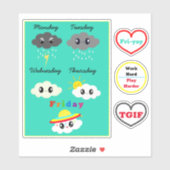 Cute Kawaii Celebrate Weekends TGIF Sticker Pack (Vel)