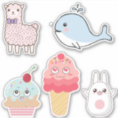Cute Kawaii Characters Sticker (Voorkant)