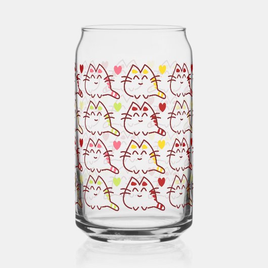 Cute Kawaii Chats et Coeurs Motif (Recto)