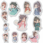 Cute Kawaii Chibi Character Stickers (Voorkant)