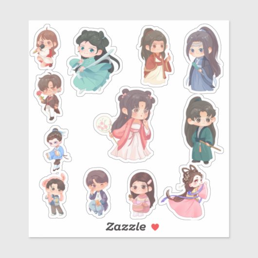 Cute Kawaii Chibi Character Stickers (Vel)