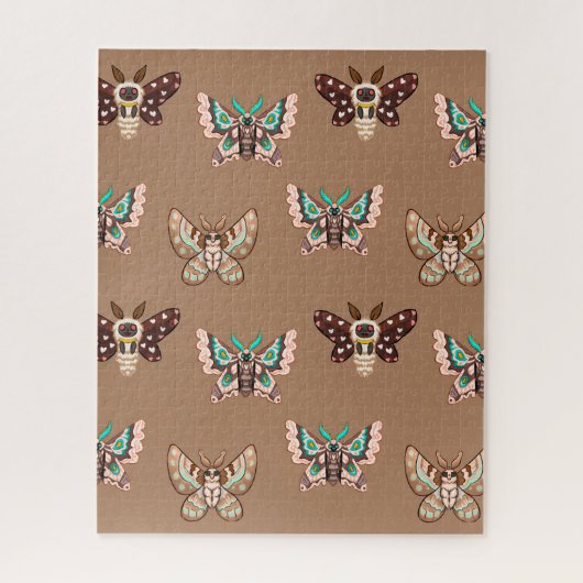 Cute Kawaii Chibi Moths Legpuzzel (Verticaal)