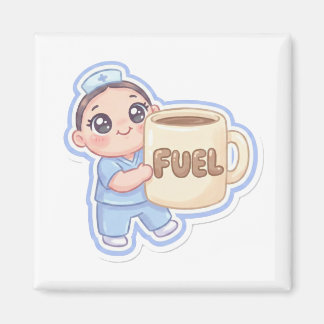 Cute Kawaii Chibi Nurse Giant Coffee Fuel Magnet Magneet