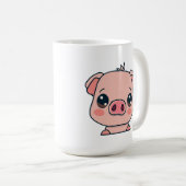 Cute Kawaii Chibi Pig Koffiemok (Voorkant rechts)