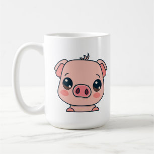 Cute Kawaii Chibi Pig Koffiemok