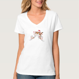 Cute Kawaii Chibi Tijger Liefdeshartjes T-Shirt