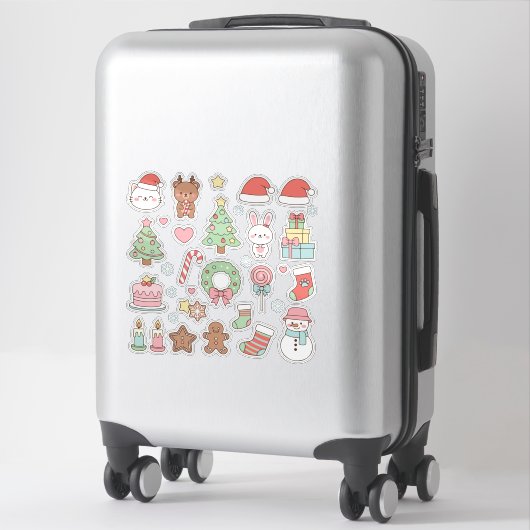 Cute Kawaii Christmas Collection: Pastel Animals Sticker (Koffer)