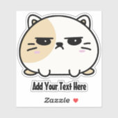 Cute Kawaii Chubby Angry Mochi Cat Sticker (Vel)