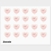 Cute Kawaii chubby roze varken Hart Sticker (Vel)