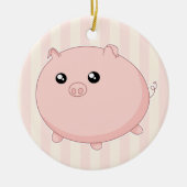 Cute Kawaii chubby roze varken Keramisch Ornament (Voorkant)