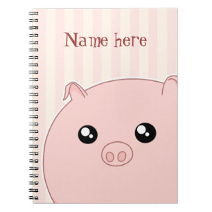 Cute Kawaii chubby roze varken Notitieboek