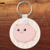 Cute Kawaii chubby roze varken Sleutelhanger (Voorkant)