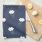 Cute Kawaii Cloud Motif Serviette de cuisine (Quart Plié)