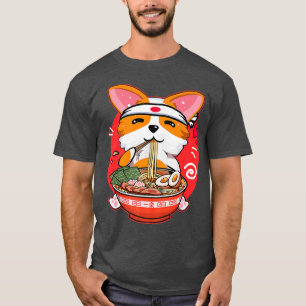 Cute Kawaii Corgi Ramen Japans Manga Anime Gift T-shirt
