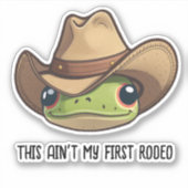 Cute Kawaii Cowboy Frog, Sticker de grenouille Rod (Devant)