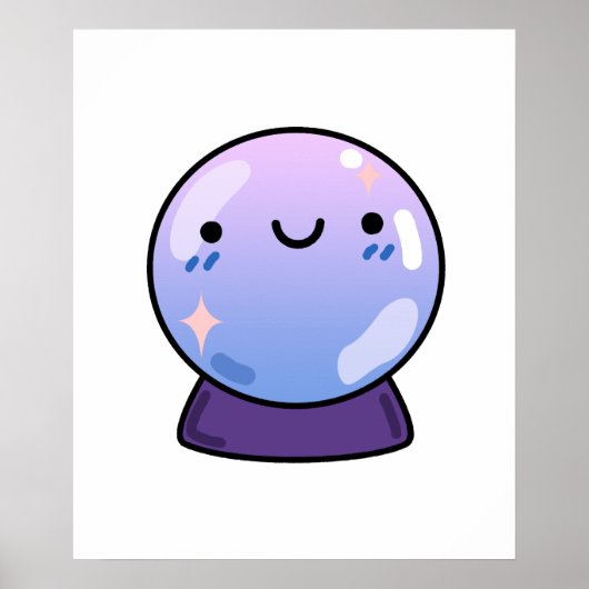 Cute Kawaii Crystal Ball Poster (Voorkant)