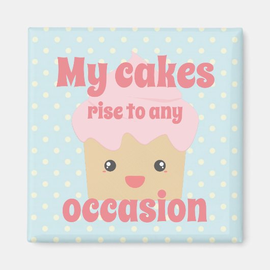 Cute Kawaii Cupcake Fun Quote Dotty Magneet (Voorkant)