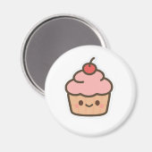 Cute Kawaii Cupcake Magnet – Happy Dessert Illustr (Recto/Verso)