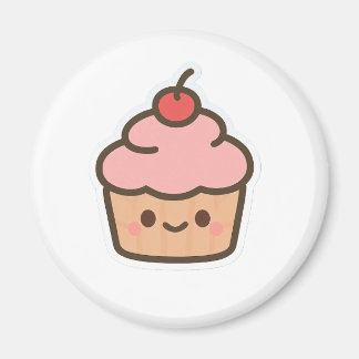 Cute Kawaii Cupcake Magnet – Happy Dessert Illustr Magneet