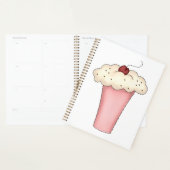 Cute Kawaii Cupcake Milkshake avec cerise (Devant avec enveloppe)