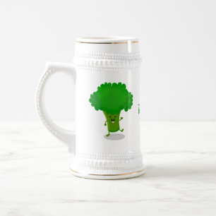 Cute kawaii dansende broccoli cartoon illustratie bierpul