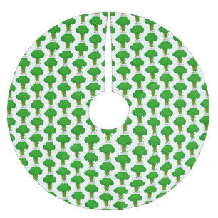 Cute kawaii dansende broccoli cartoon illustratie kerstboom rok