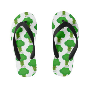 Cute kawaii dansende broccoli cartoon illustratie kinder teenslippers