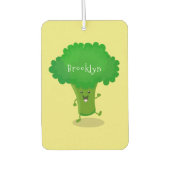 Cute kawaii dansende broccoli cartoon illustratie luchtverfrisser (Voorkant)