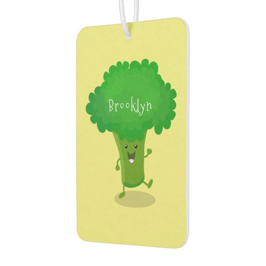 Cute kawaii dansende broccoli cartoon illustratie luchtverfrisser (Links)
