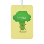 Cute kawaii dansende broccoli cartoon illustratie luchtverfrisser (Achterkant)