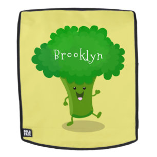 Cute kawaii dansende broccoli cartoon illustratie rugtassen