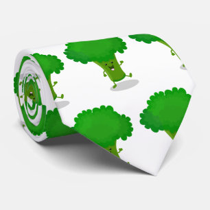 Cute kawaii dansende broccoli cartoon illustratie stropdas